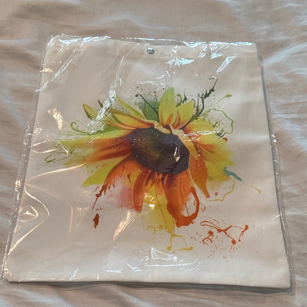 Sunflower Art Canvas Tote